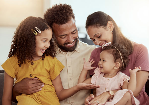 A mixed family of four